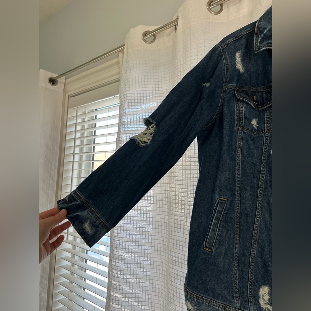 Torrid Distressed Denim Jacket - Picture 2 of 8
